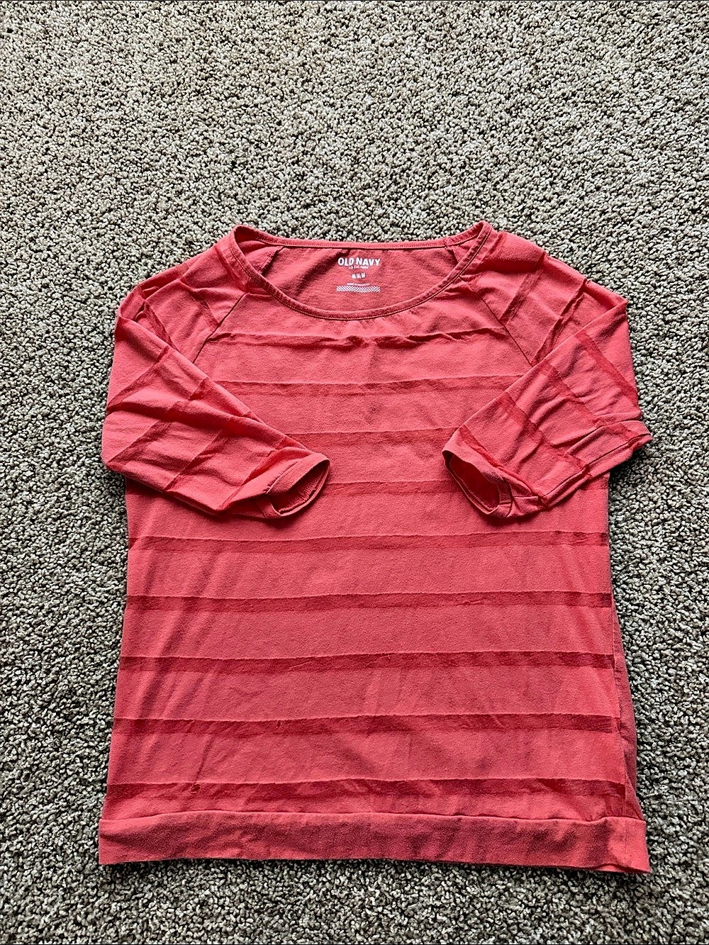 Old Navy Striped Long Sleeve Tee in Red Medium